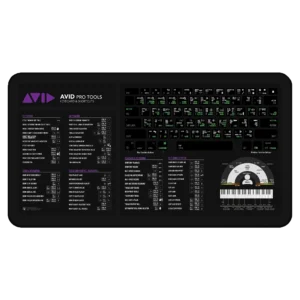Avid Pro Tools Shortcuts Deskmat on audio editing desk
