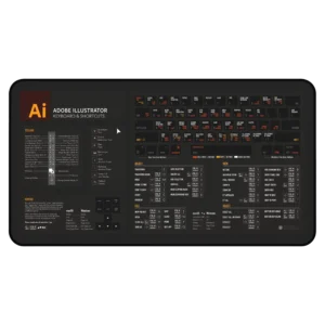 Illustrator Shortcuts Deskmat on digital artist’s desk