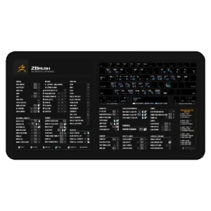 ZBrush Shortcuts Deskmat in a 3D sculpting studio
