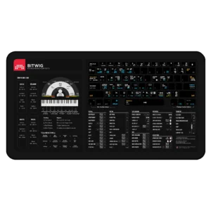 Bitwig Studio Shortcuts Deskmat in electronic music studio